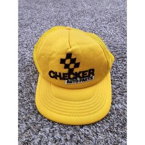 Vintage Checker Auto Parts Foam Mesh Trucker Hat Snapback Moja YoungAn